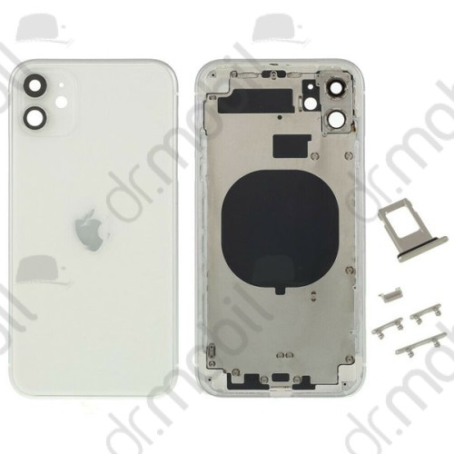 Hátlap - középrész Apple iPhone 11 Pro hátlap fehér (oldal gombok, SIM kártya tartó)